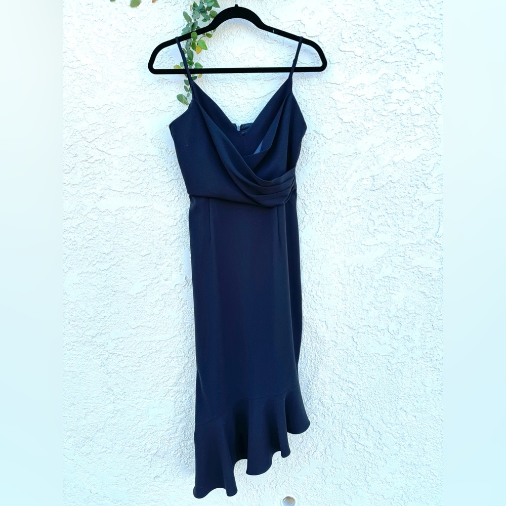 Gianni Bini Black Cowl Neck Midi Dress